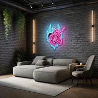 Unicorn Skull Neon Sign – Gothic LED Wall Light for Halloween, Bars & Unique Home Décor
