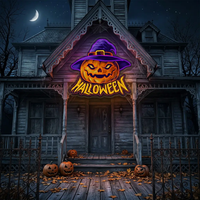 Pumpkin Witch Hat Neon Sign – Halloween LED Wall Light for Spooky Party & Home Décor