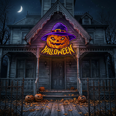 Pumpkin Witch Hat Neon Sign – Halloween LED Wall Light for Spooky Party & Home Décor