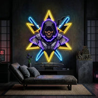 Ninja With Skull Mask LED Neon Sign Light Pop Art