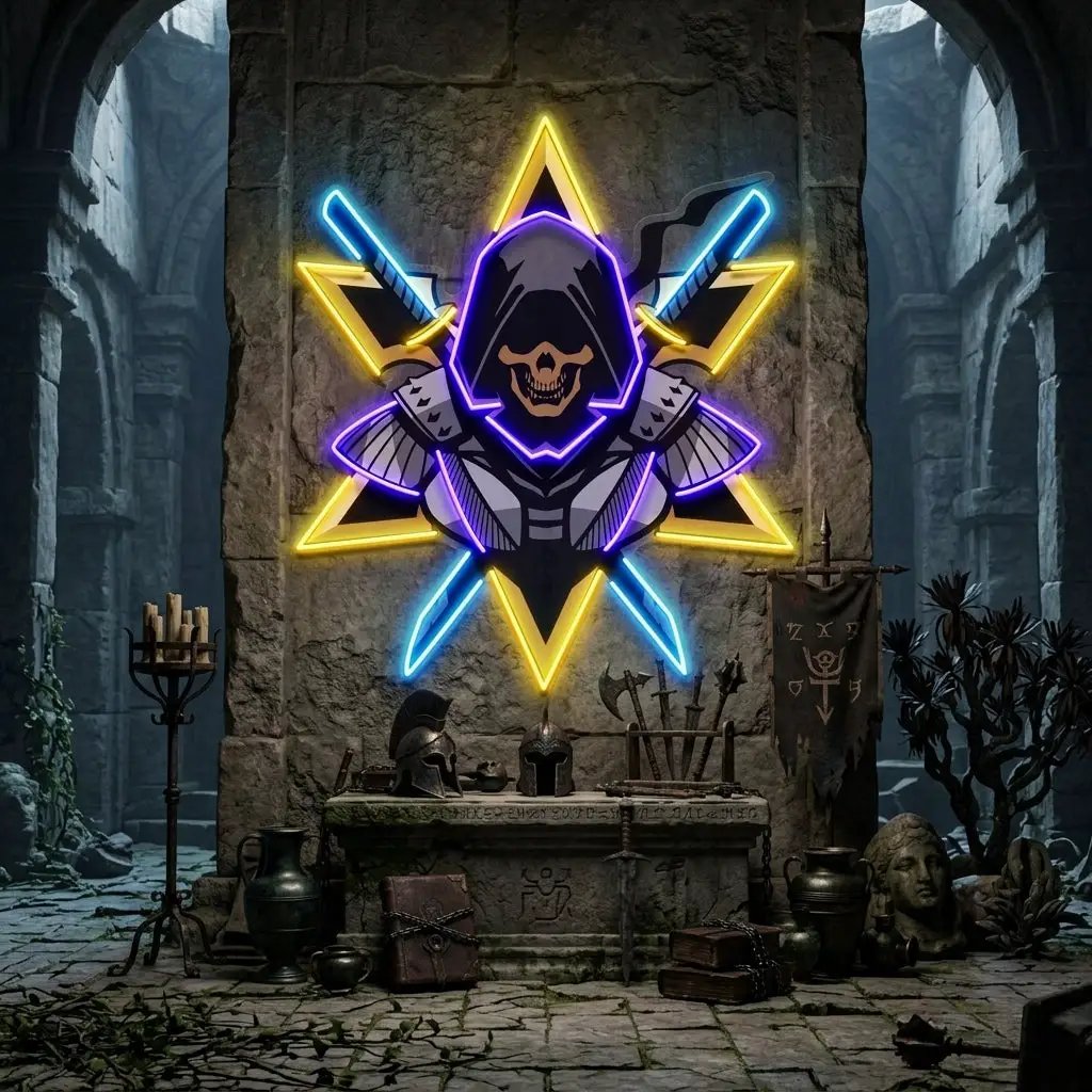 Ninja With Skull Mask LED Neon Sign Light Pop Art