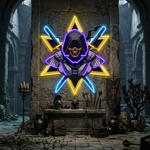 Ninja With Skull Mask LED Neon Sign Light Pop Art