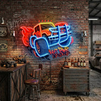 Off Road Truck With Hot Power Extreme LED Neon Sign Light Pop Art