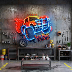 Off Road Truck With Hot Power Extreme LED Neon Sign Light Pop Art