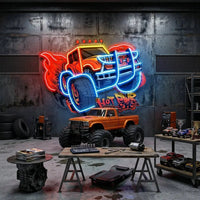 Off Road Truck With Hot Power Extreme LED Neon Sign Light Pop Art
