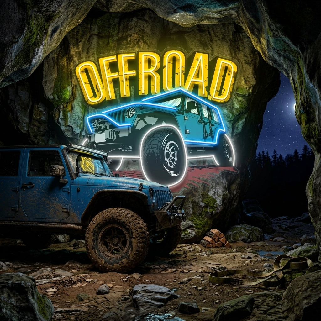 Offroad Adventure Car LED Neon Sign Light Pop Art