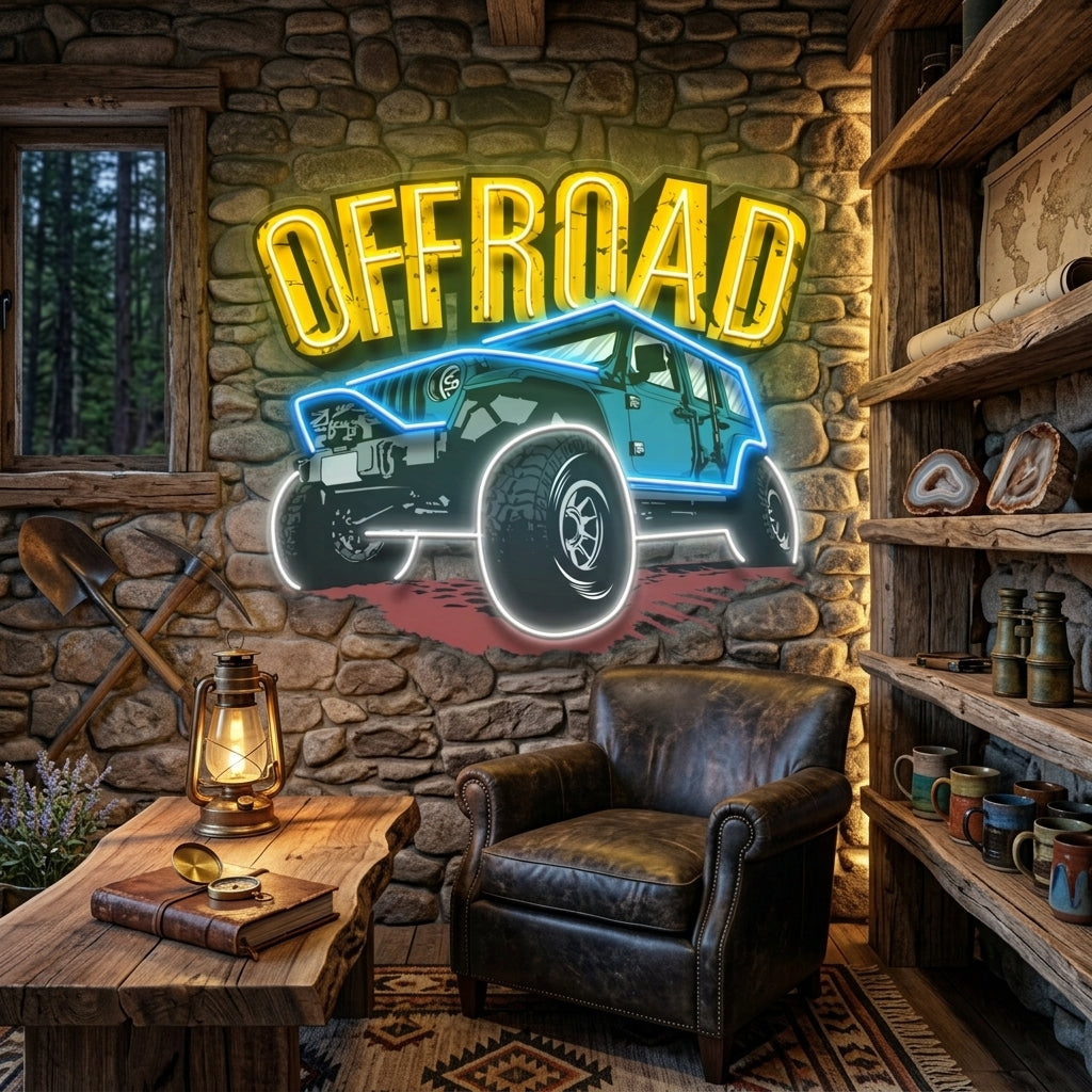 Offroad Adventure Car LED Neon Sign Light Pop Art