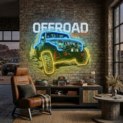 Offroad Adventure Dark Car LED Neon Sign Light Pop Art