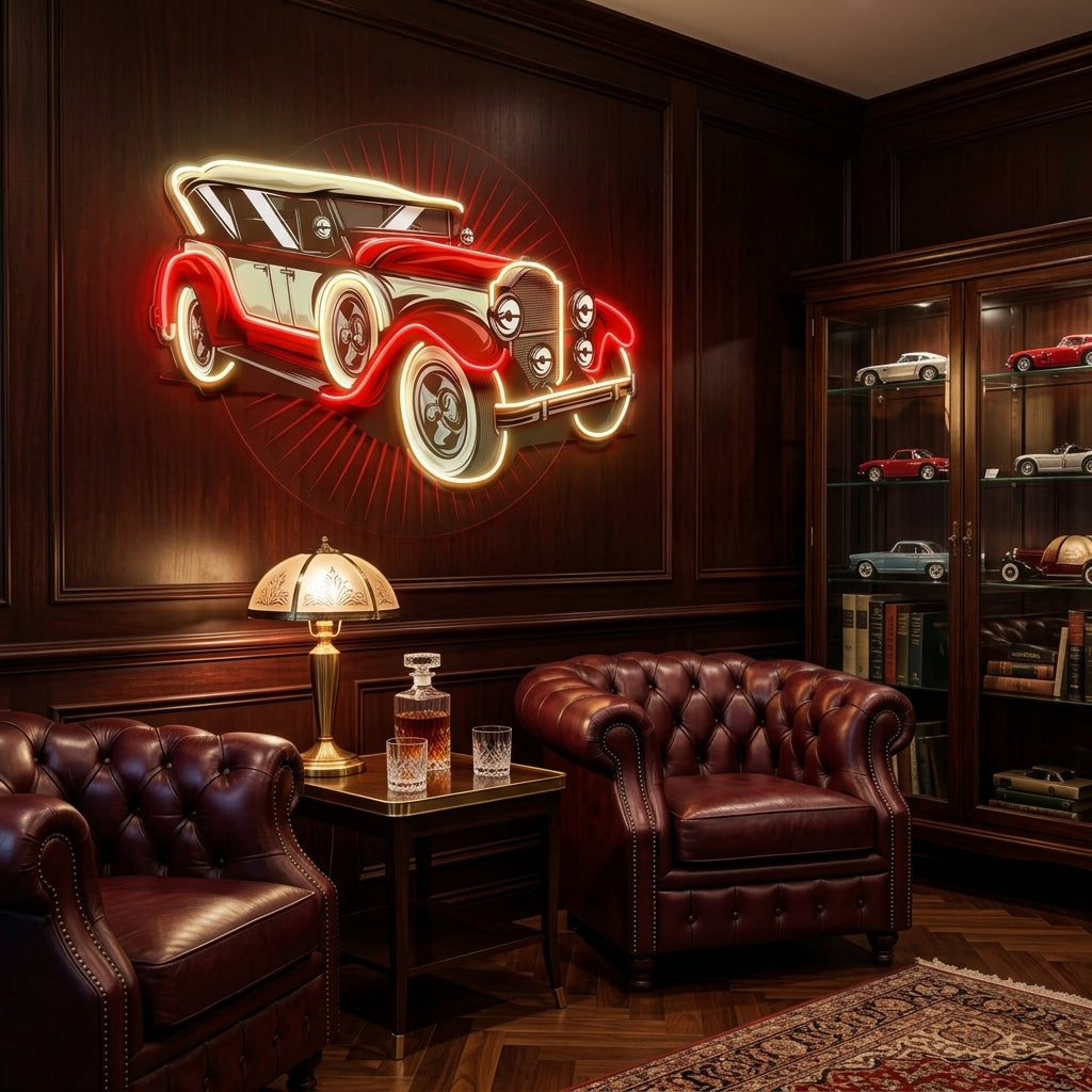 Old Car Power LED Neon Sign Light Pop Art