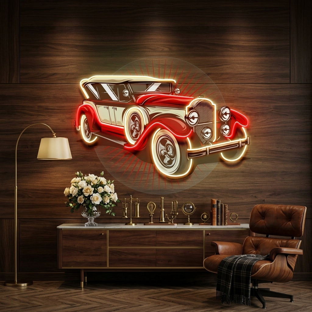 Old Car Power LED Neon Sign Light Pop Art