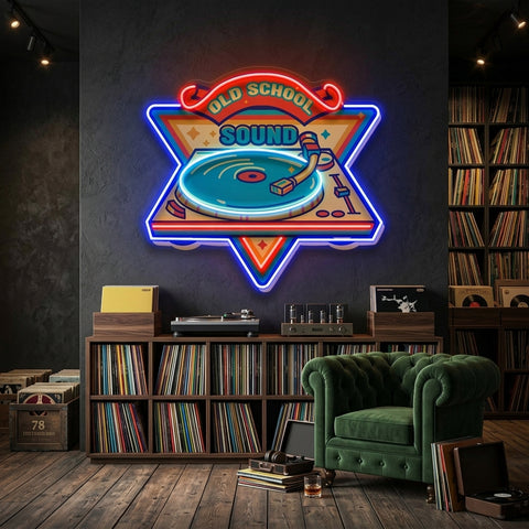 Old School Sound LED Neon Sign Light Pop Art