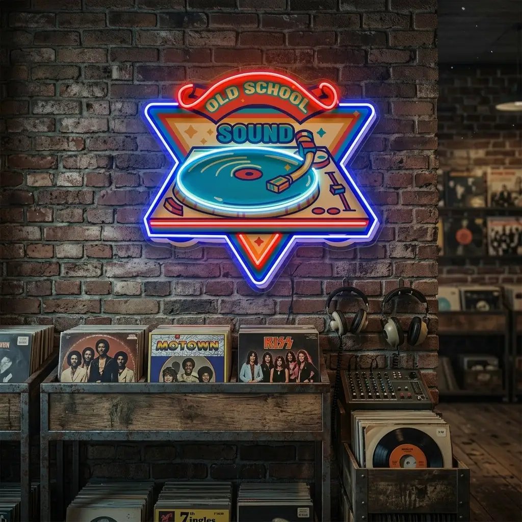 Old School Sound LED Neon Sign Light Pop Art