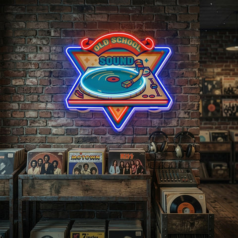 Old School Sound LED Neon Sign Light Pop Art