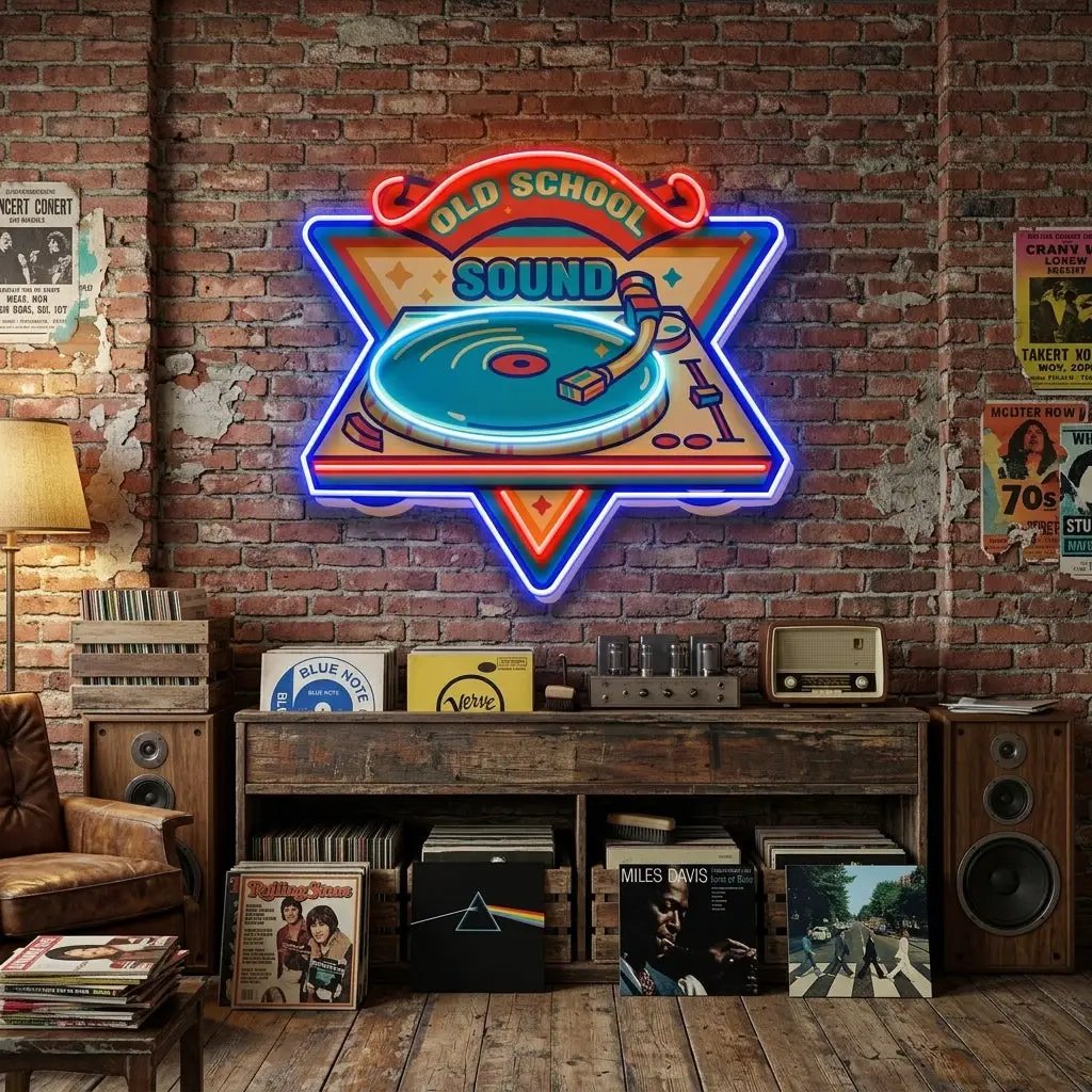 Old School Sound LED Neon Sign Light Pop Art