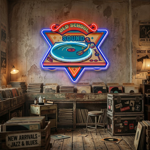 Old School Sound LED Neon Sign Light Pop Art