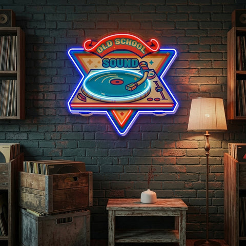 Old School Sound LED Neon Sign Light Pop Art