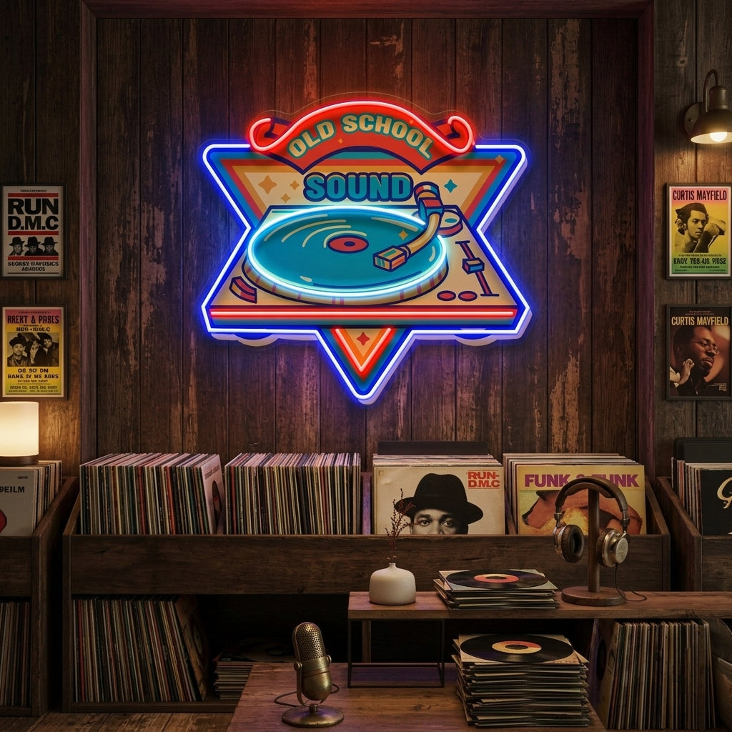 Old School Sound LED Neon Sign Light Pop Art
