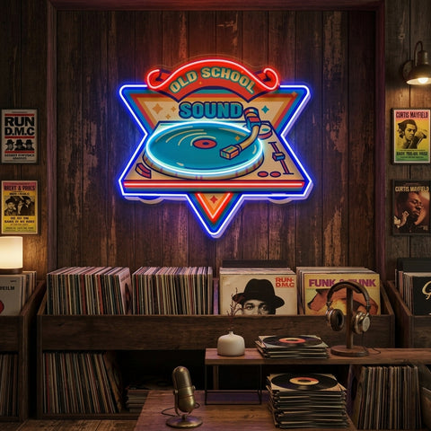 Old School Sound LED Neon Sign Light Pop Art