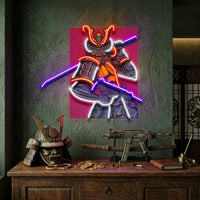 Oni Samurai Mascot LED Neon Sign Light Pop Art