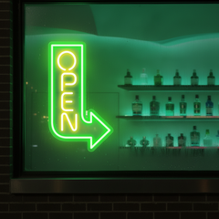 Open Arrow Neon Sign Led Business Open Sign