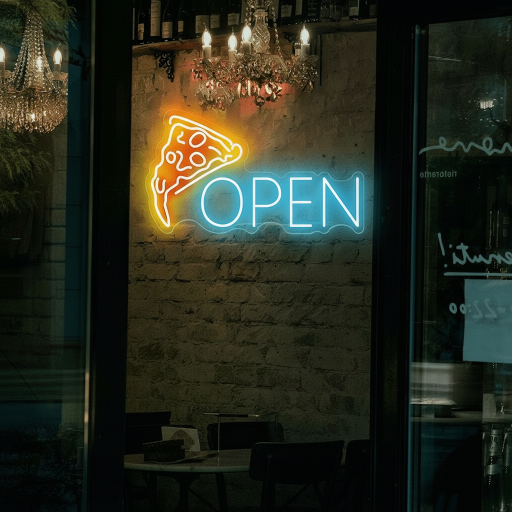 Open Pizza Led Neon Sign Restaurant Wall Decor Sign