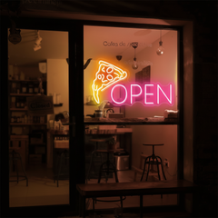 Open Pizza Led Neon Sign Restaurant Wall Decor Sign
