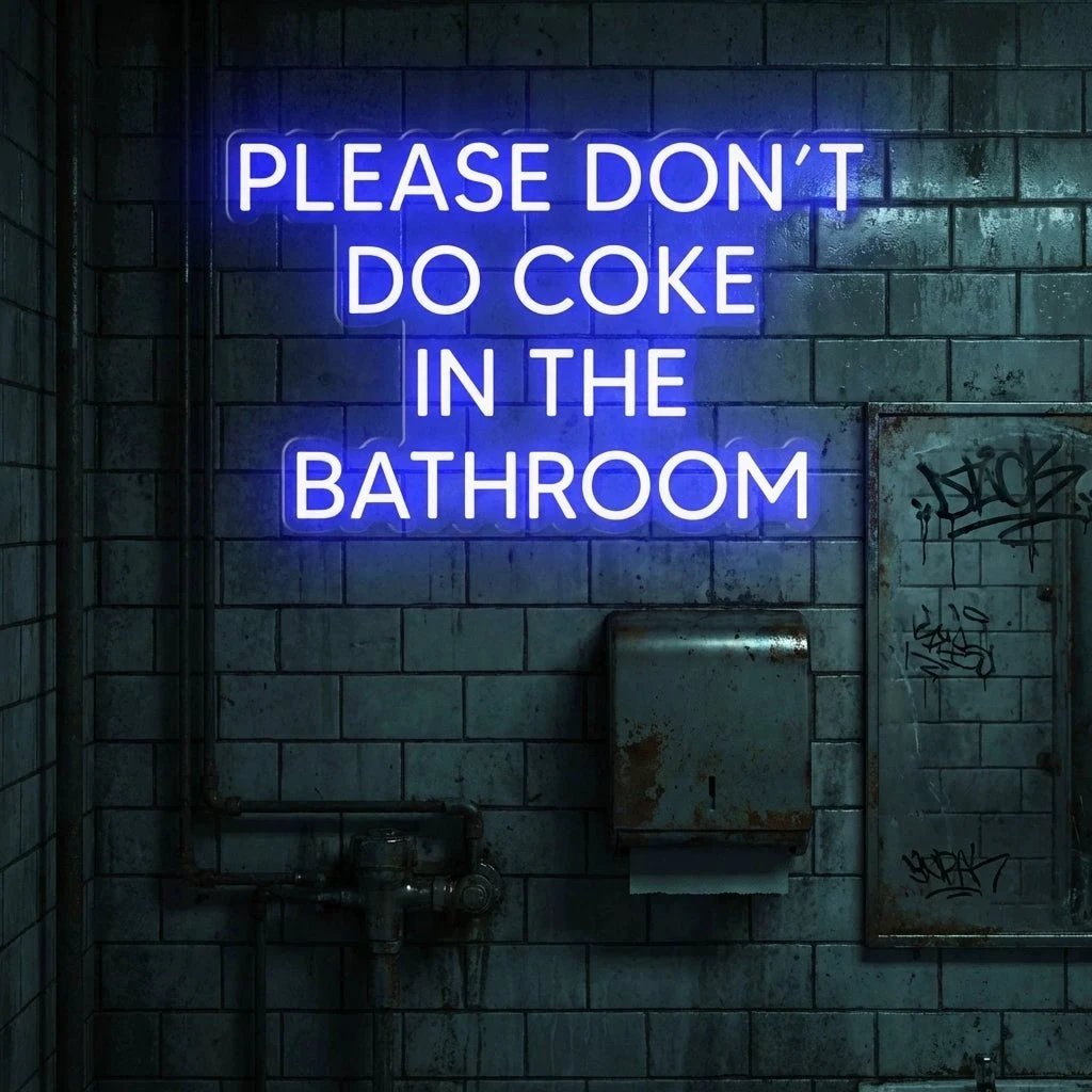Please Don't Do Coke In The Bathroom LED Neon Sign Light