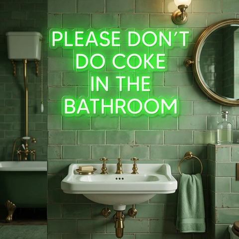 Please Don't Do Coke In The Bathroom LED Neon Sign Light