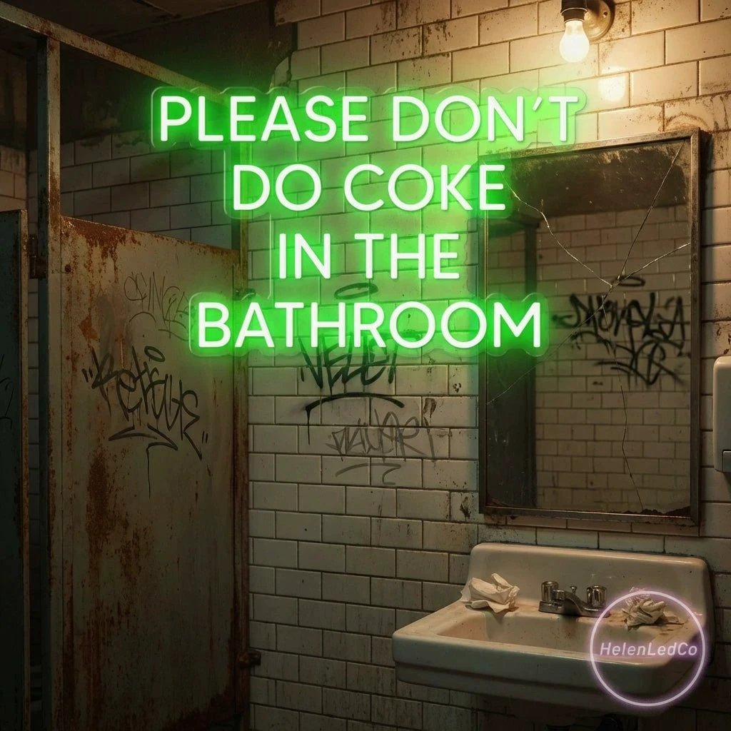 Please Don't Do Coke In The Bathroom LED Neon Sign Light