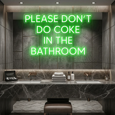 Please Don't Do Coke In The Bathroom LED Neon Sign Light