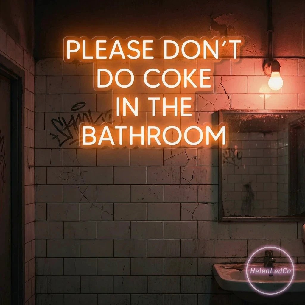 Please Don't Do Coke In The Bathroom LED Neon Sign Light