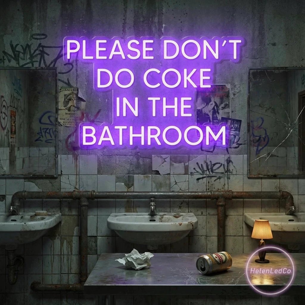 Please Don't Do Coke In The Bathroom LED Neon Sign Light