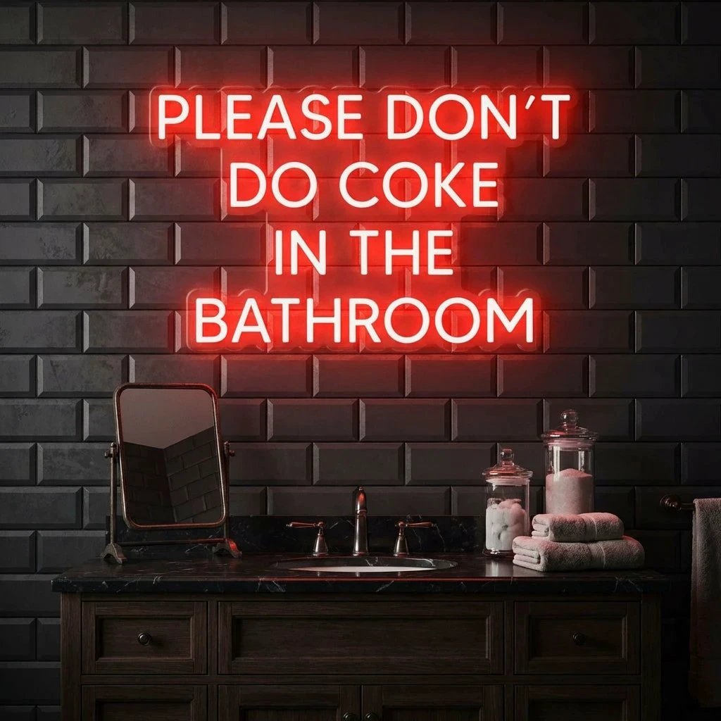Please Don't Do Coke In The Bathroom LED Neon Sign Light