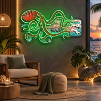 "Paradise In a Bottle" Neon x Acrylic Artwork