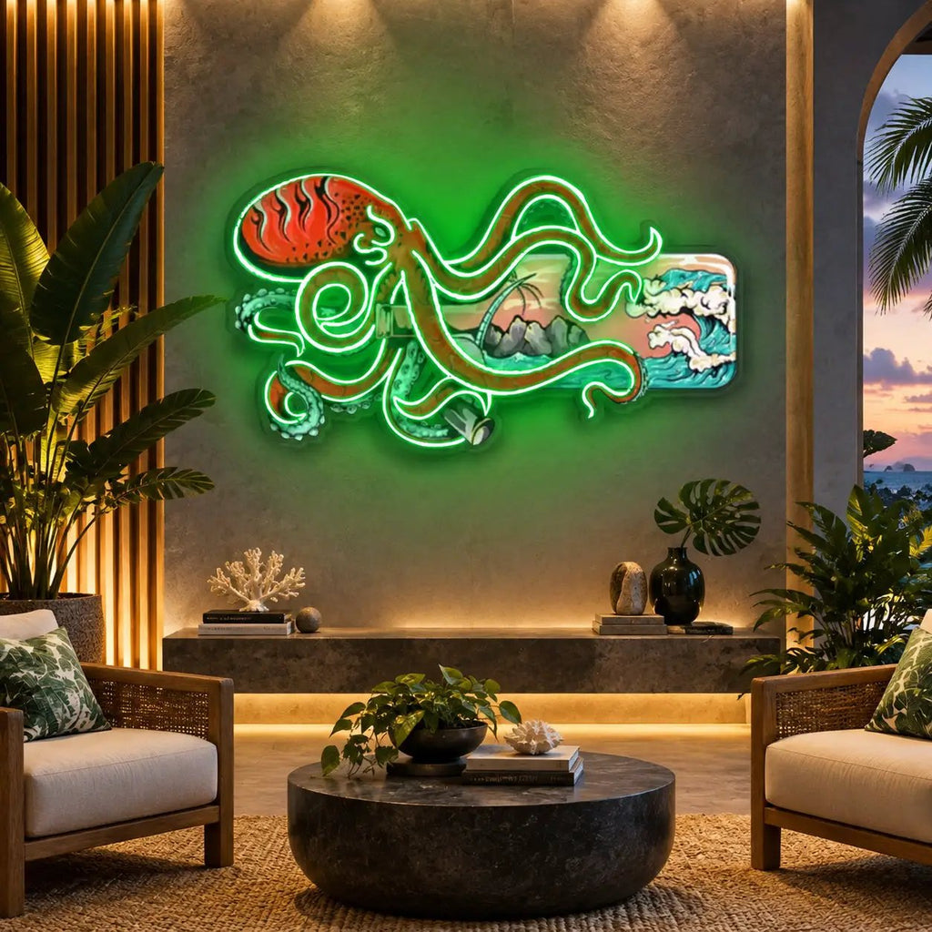 "Paradise In a Bottle" Neon x Acrylic Artwork