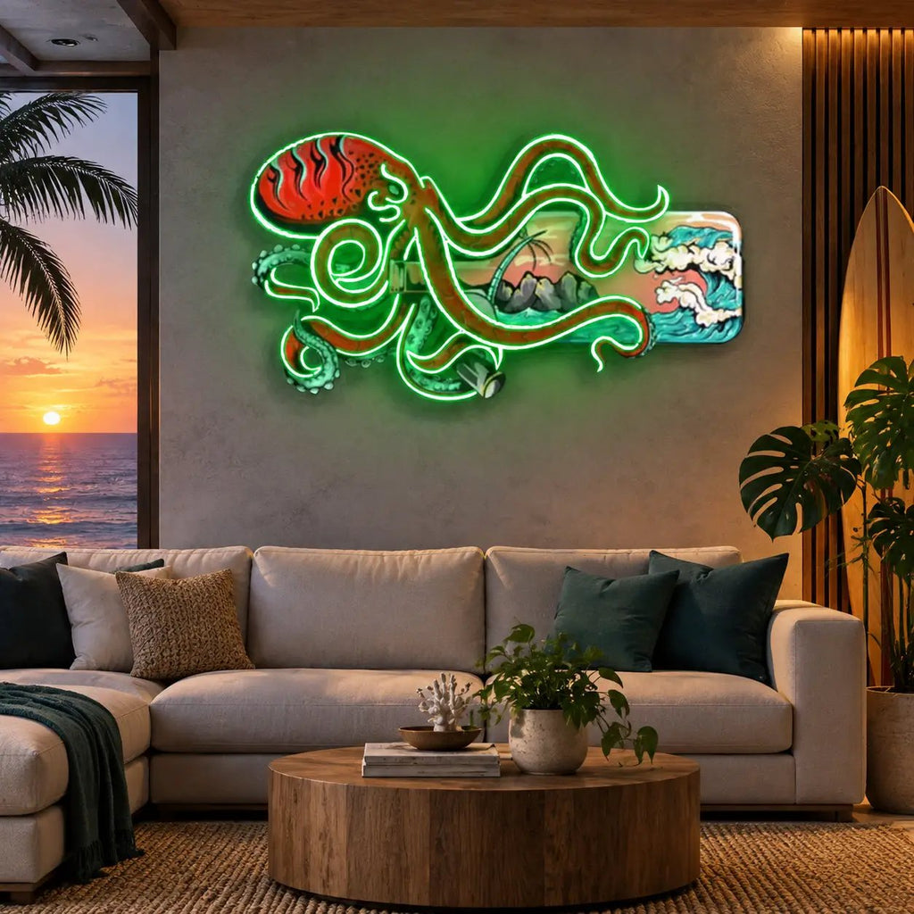"Paradise In a Bottle" Neon x Acrylic Artwork