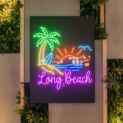 Paradise Palm Tree Beach Neon Light Summer Neon Sign Art