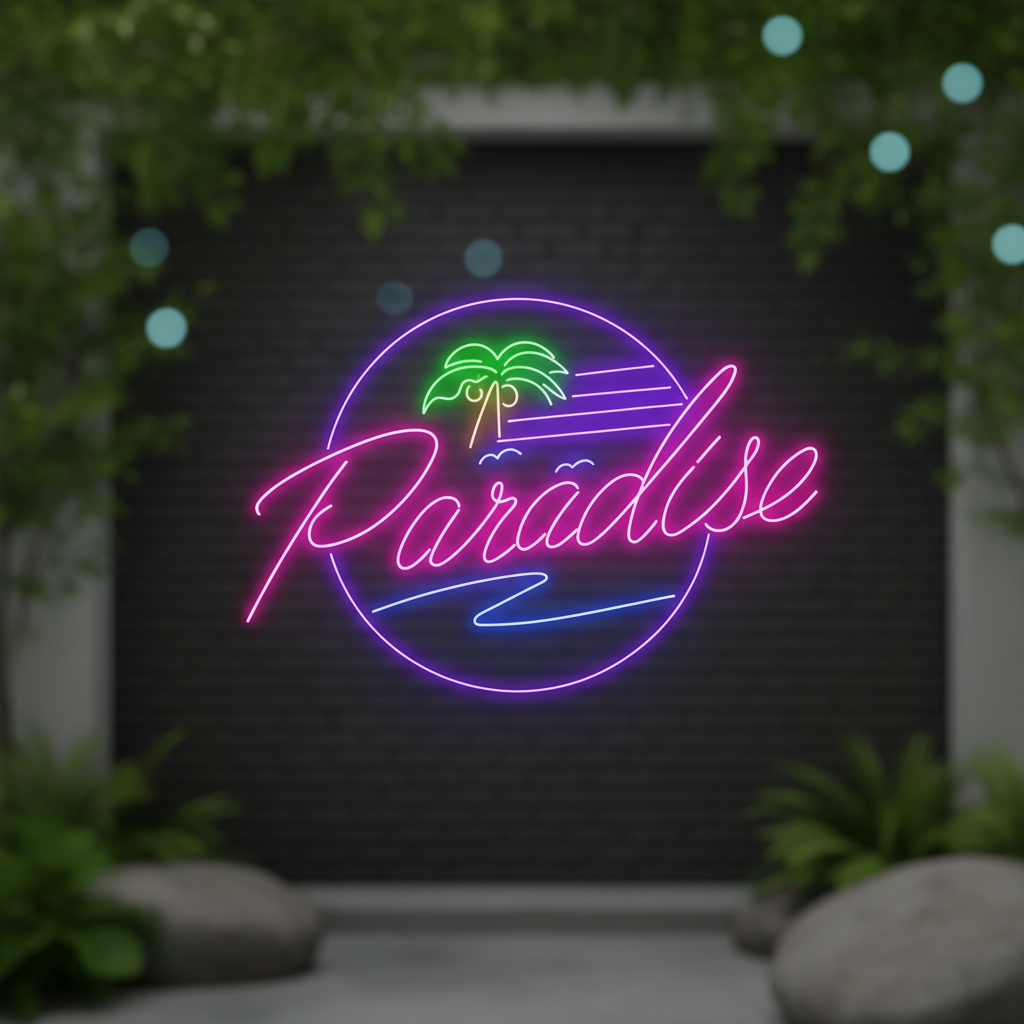Paradise Palm Tree Neon Sign Custom Led Neon Sign - VN03 - Customneonstudio