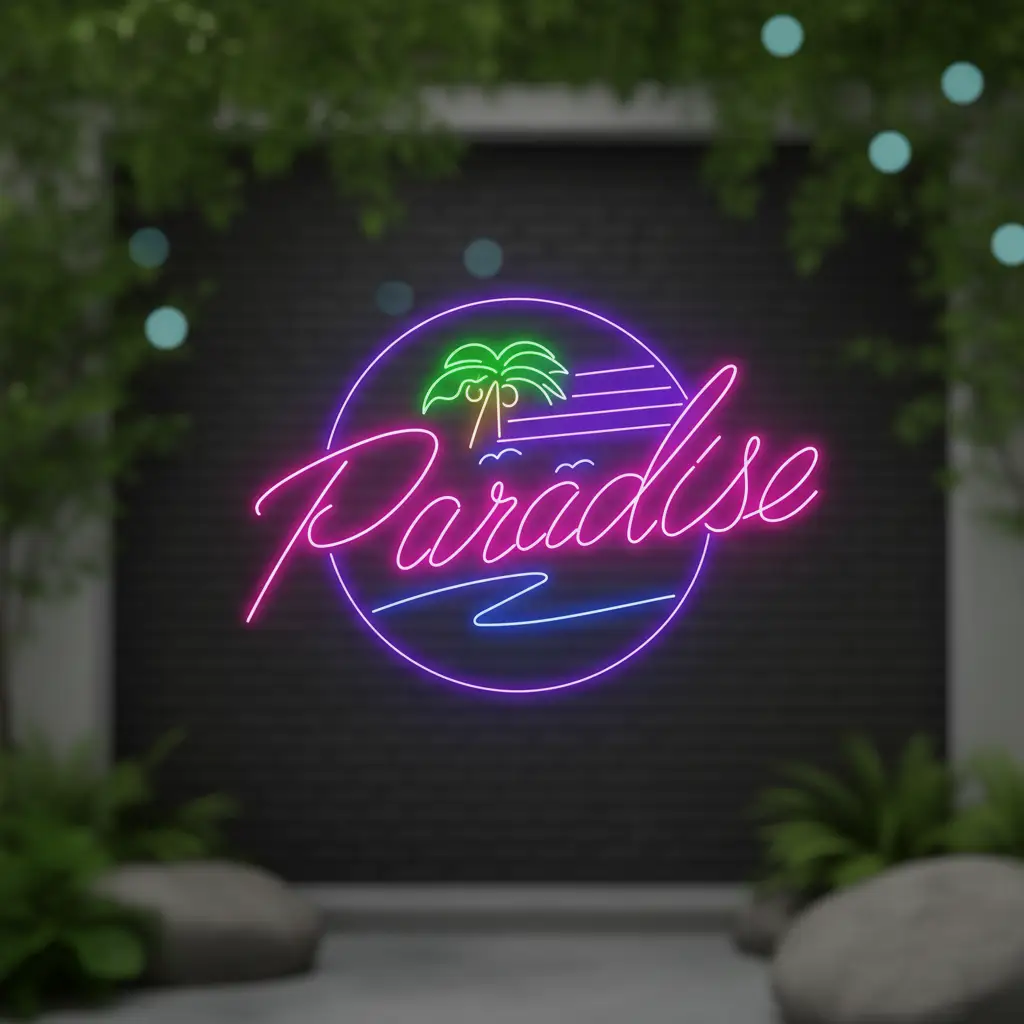 Paradise Palm Tree Neon Sign Custom Led Neon Sign