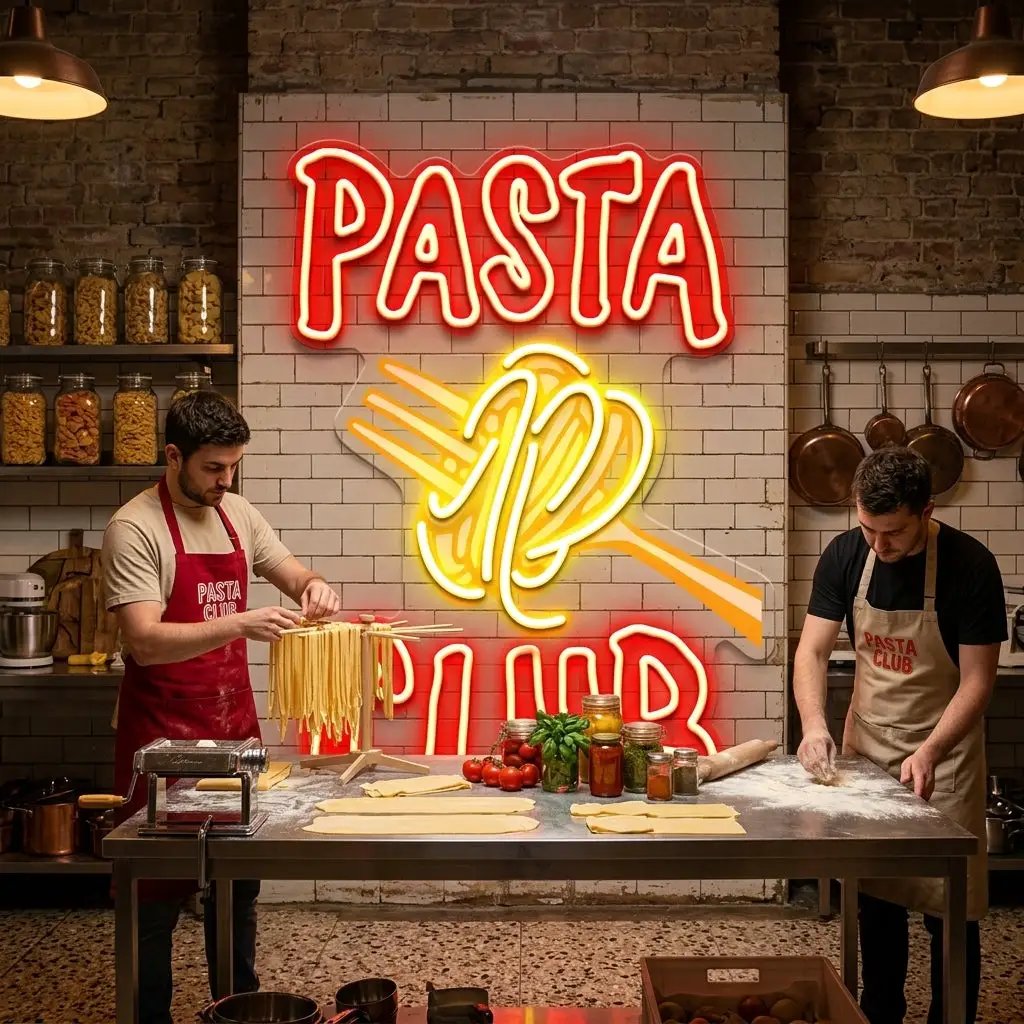 Pasta Club LED Neon Sign Light Pop Art