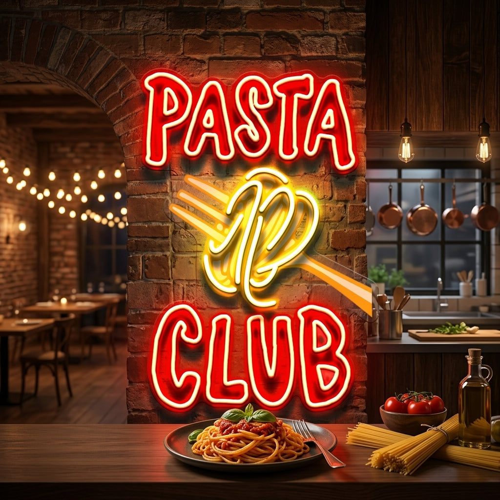 Pasta Club LED Neon Sign Light Pop Art