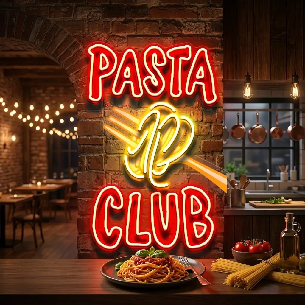 Pasta Club LED Neon Sign Light Pop Art