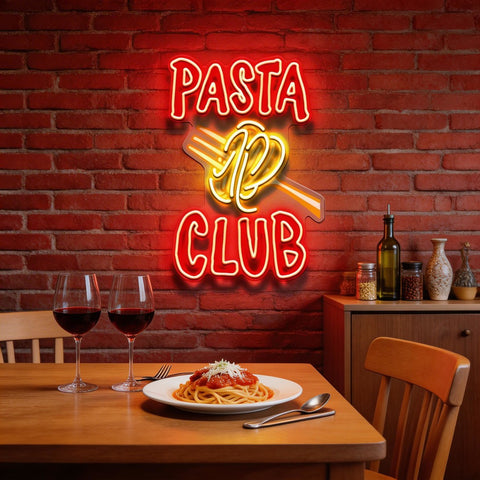 Pasta Club LED Neon Sign Light Pop Art