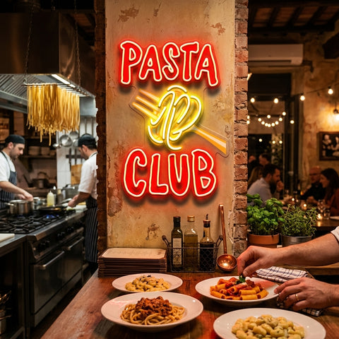 Pasta Club LED Neon Sign Light Pop Art