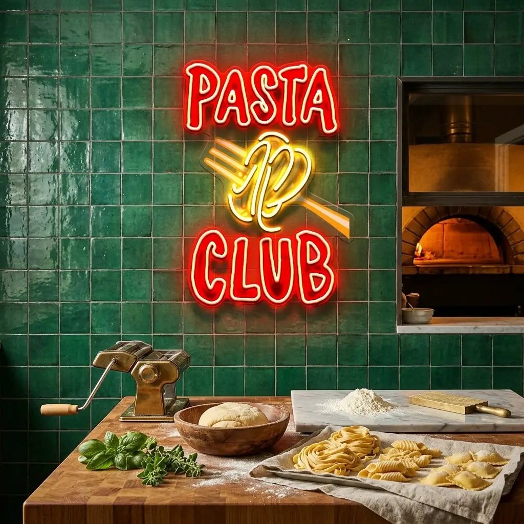 Pasta Club LED Neon Sign Light Pop Art