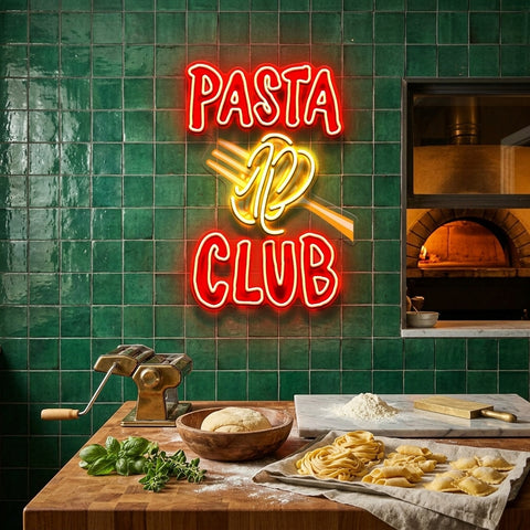 Pasta Club LED Neon Sign Light Pop Art