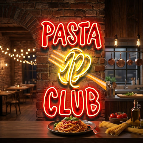 Pasta Club LED Neon Sign Light Pop Art
