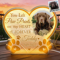 Paw Prints On My Heart - Personalized Photo Light Box