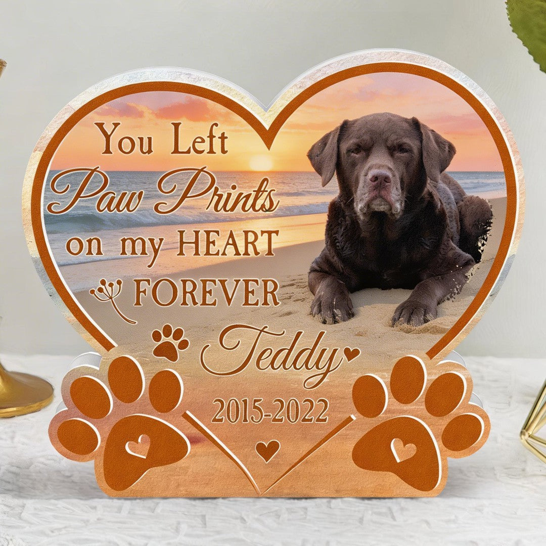 Paw Prints On My Heart - Personalized Photo Light Box