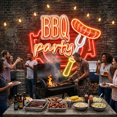Personalised BBQ Grilling Name Artwork Led Neon Sign Light